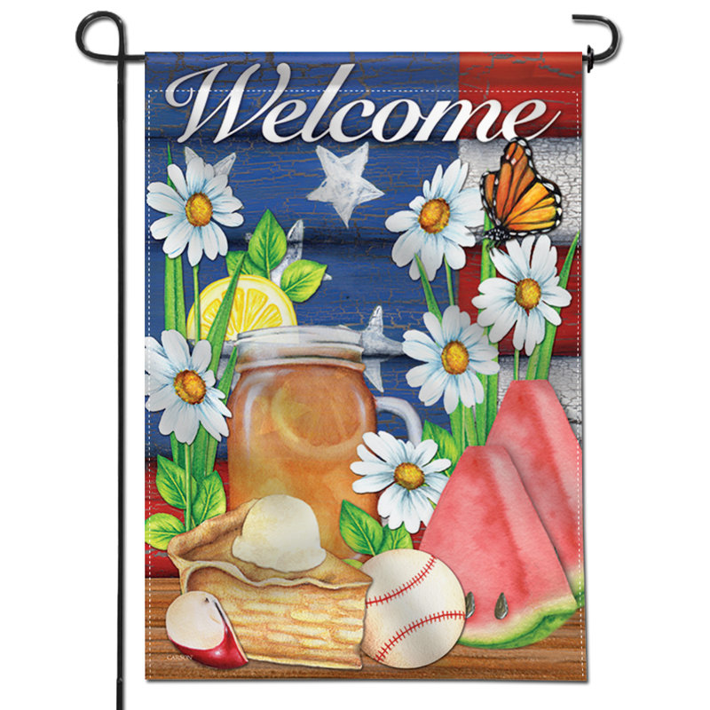 Drapeau de jardin américain en polyester 18 x 12,5 po