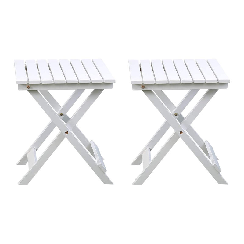 Table de bout pliante en bois Rue Adirondack, Blanc