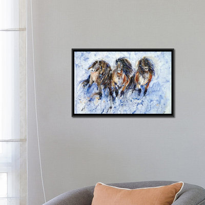 " Yakutian Horses In The Snow Storm " by Zaira Dzhaubaeva