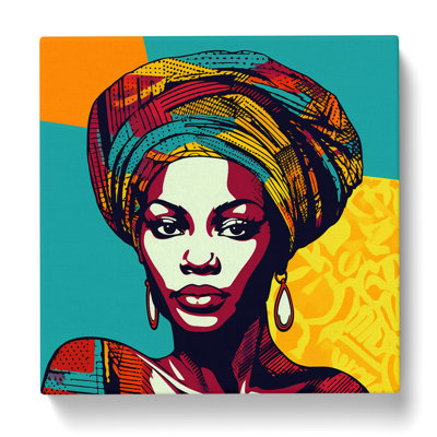 African Woman Pop No.1 - Wrapped Canvas