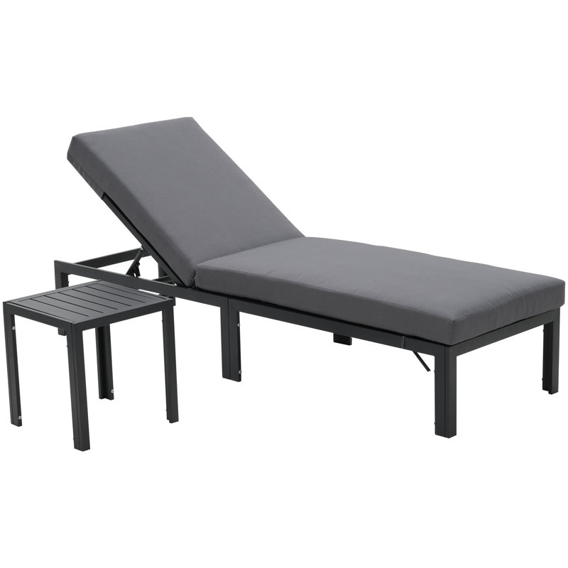 Chaise longue d'extérieur avec table GDY