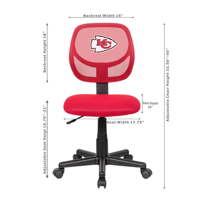 NFL Armless Task Chair, Kansas City Chiefs