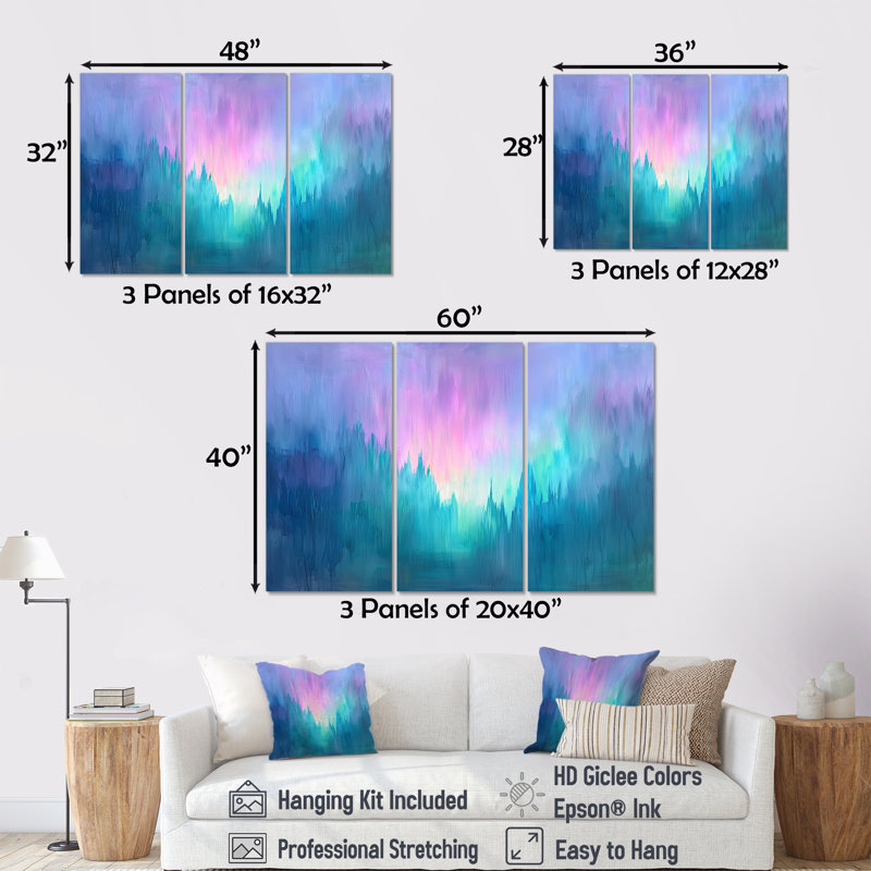 Ensemble de salon Aurora Bloom Minimal Sky Horizon II - Sky Wall Art, 28" H x 36" W, Frameless Print Metal, Ne s’applique pas