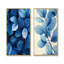 «Midnight Blue Leaves Tranquility III», art mural floral 2 panneaux-1707472403-1707472410-1707472406