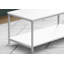 Table basse, accent, cocktail, rectangulaire, salon, L 40 po, stratifié blanc, métal gris, contemporain, moderne