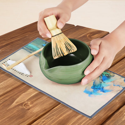 Complete 8-Piece Matcha Tea Set – Ceramic Chawan Bowl, Wooden Whisk