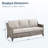 73.2" Outdoor Patio Sofa, 3-Seat Gray Rattan Couch With Cushions Ideal For Balcony Or Porch-1471637995