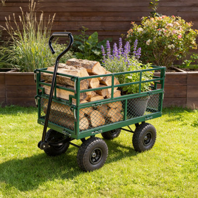 Chariot de jardin avec pneus gonflables, capacité de 600 lb