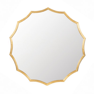 Round Sunburst Wall Mirror With Gold Finish, Wall Decor Mirror For Entryway Bedroom Living Room