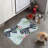 Black Bow Stripes - 1 Piece Bone Shape Feeding Mat