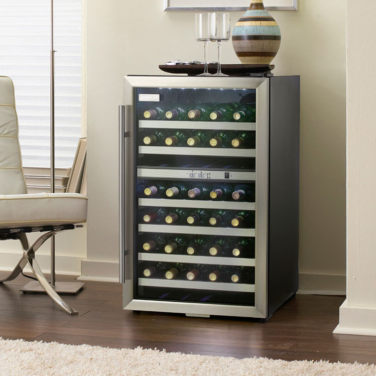 Stainless Steel Dual-Zone 38-Bottle Wine Cooler
