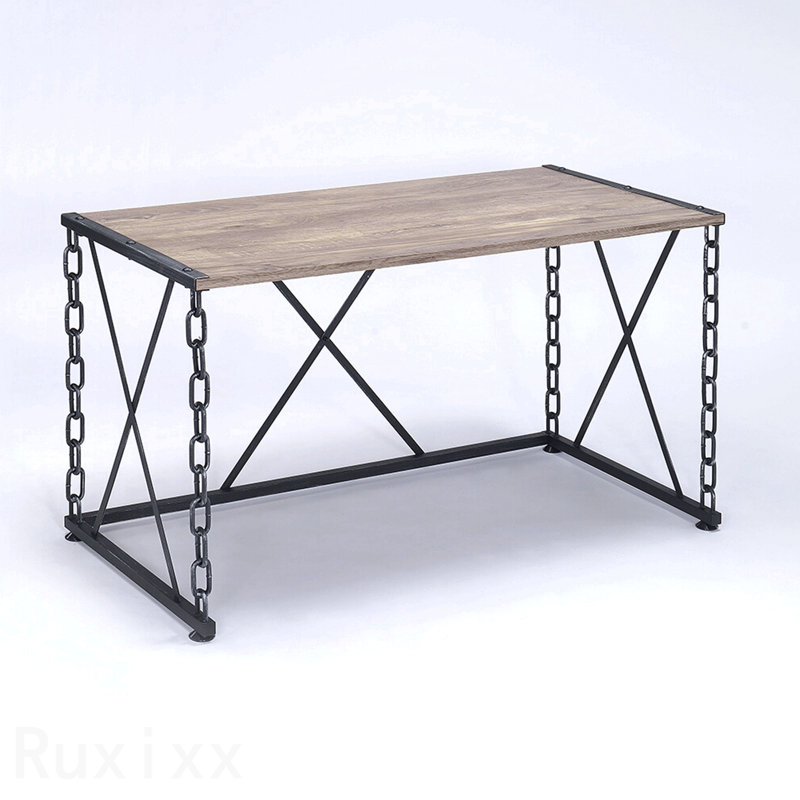 Rectangular Desk, Rustic Oak & Antique Black