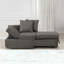 Chaise convertible - tissu gris - appui-tête réglable - rangement-440340642-440340640