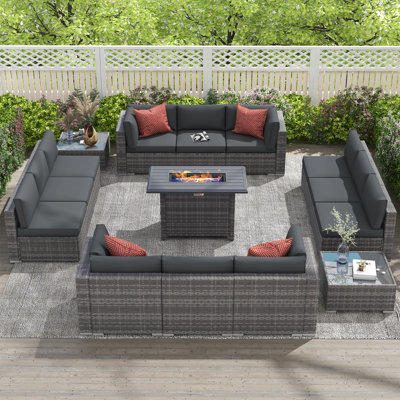 12 - Person Outdoor Seating Group With Cushions