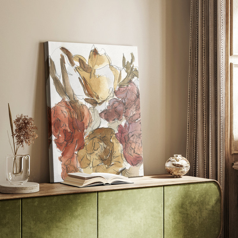 Arrangement floral recadré I - galerie Cavas sur mesure, H 18 po x l 12 po