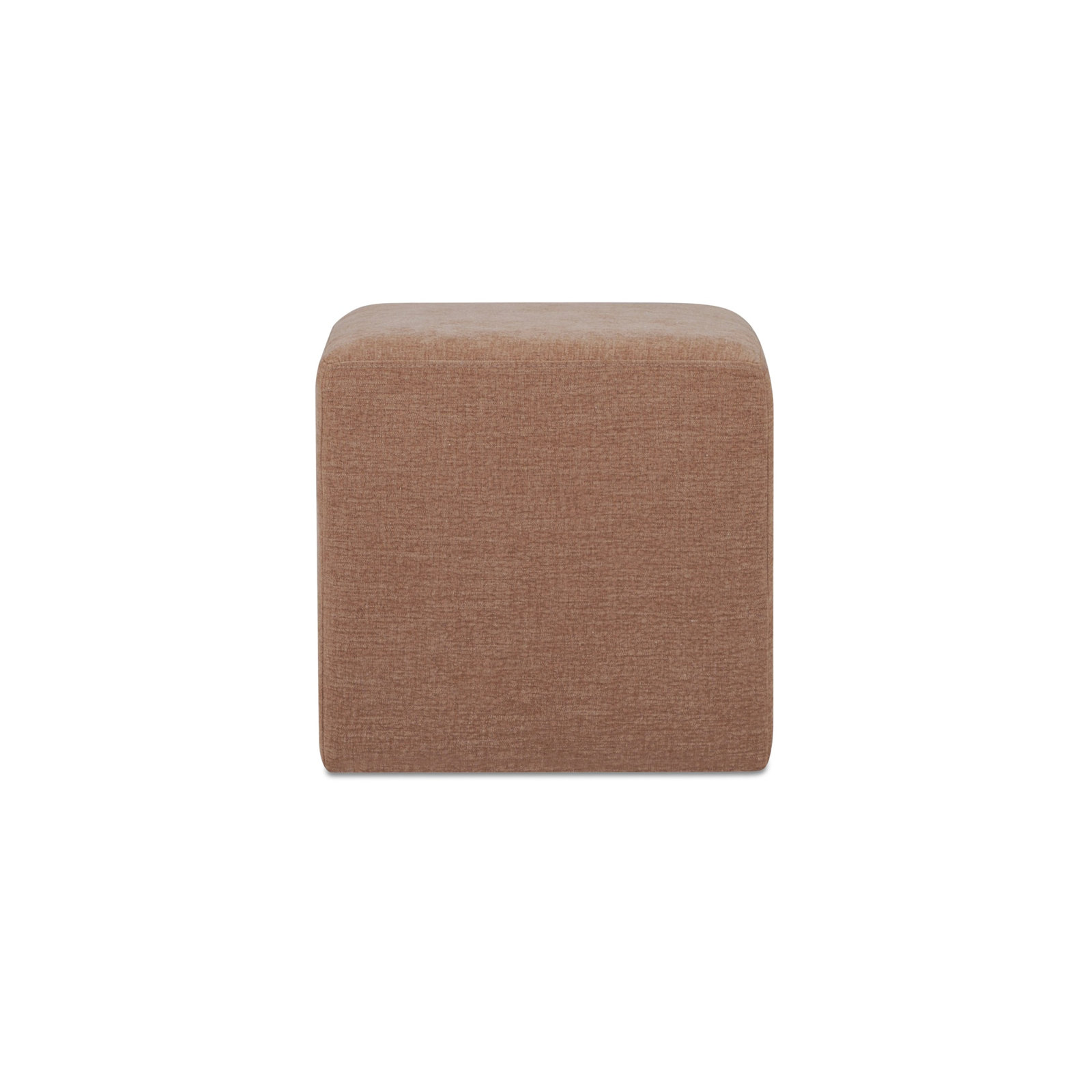 Idella 18" Upholstered Ottoman, Washed Pink