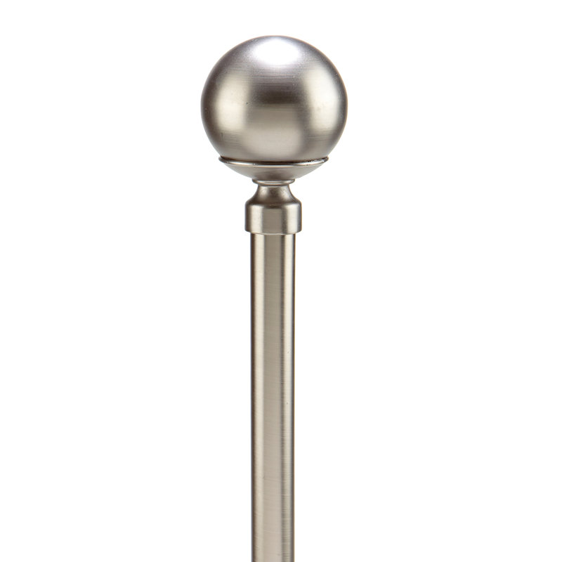 Cherell Adjustable Single Curtain Rod, 5.91" H x 51.69" W x 8.47" D, Satin Nickel