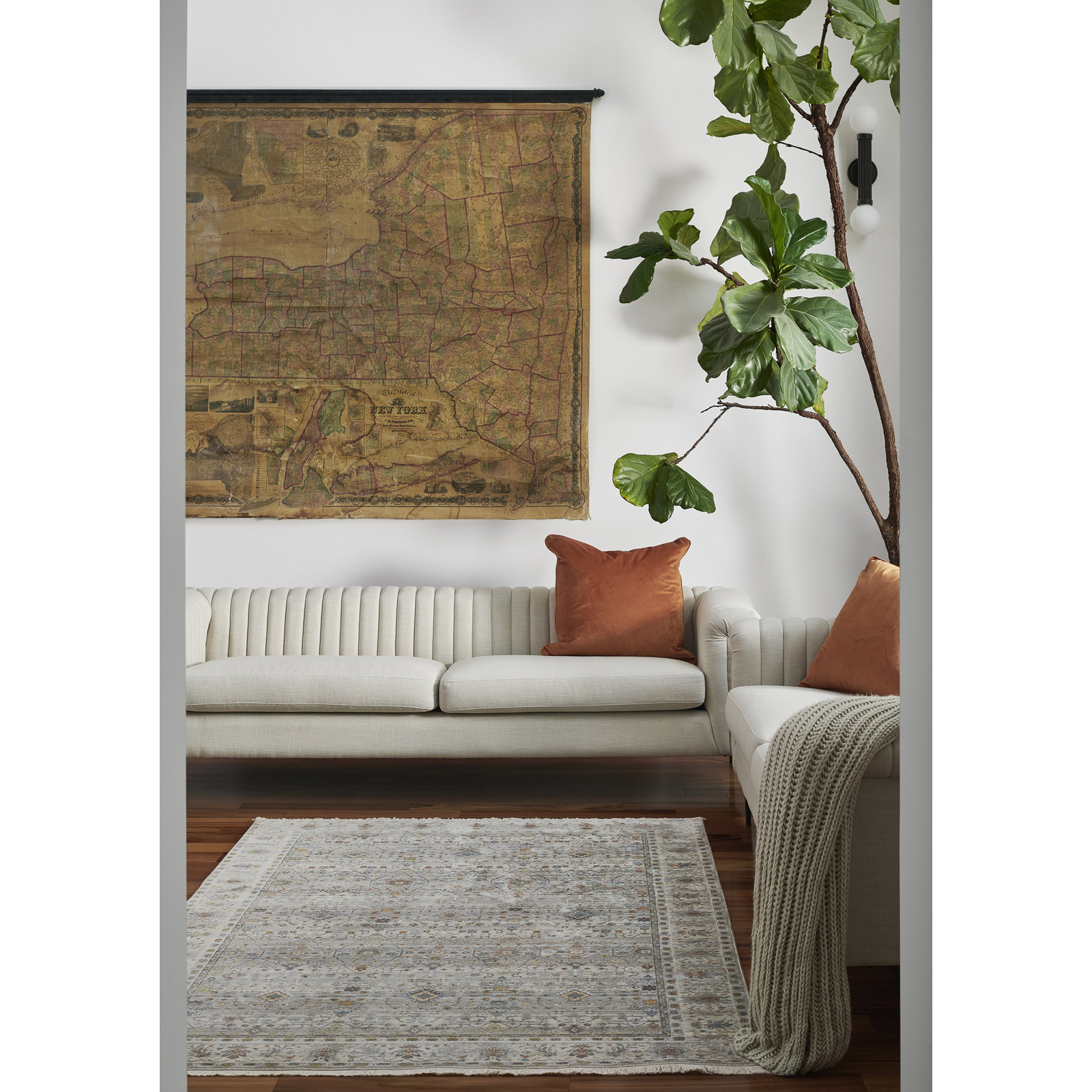 Applecroft Gray Oriental Rug, Rectangle 9' x 12'