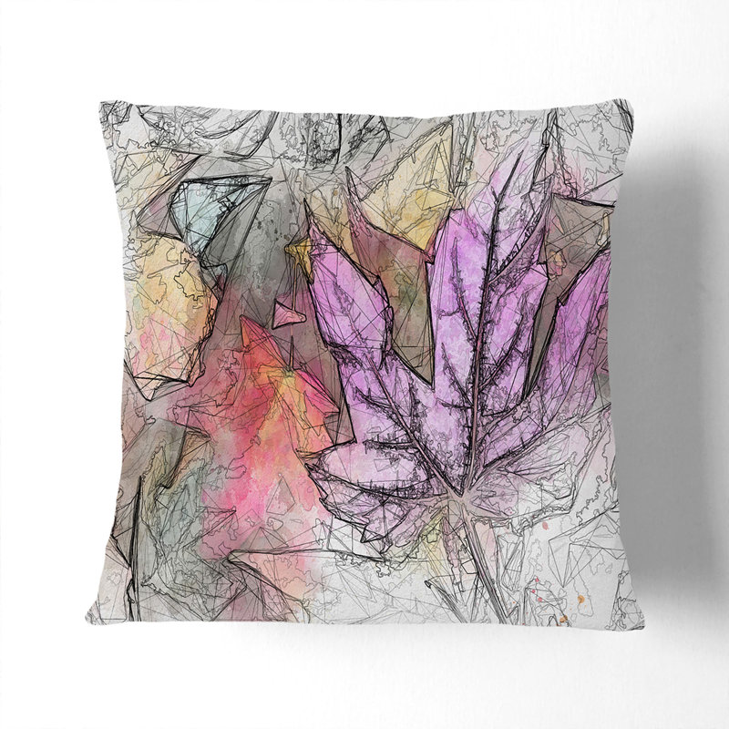 Colourful Autumn Leaves In Abstract Floral Square Throw Cushion, 55 x 55 cm