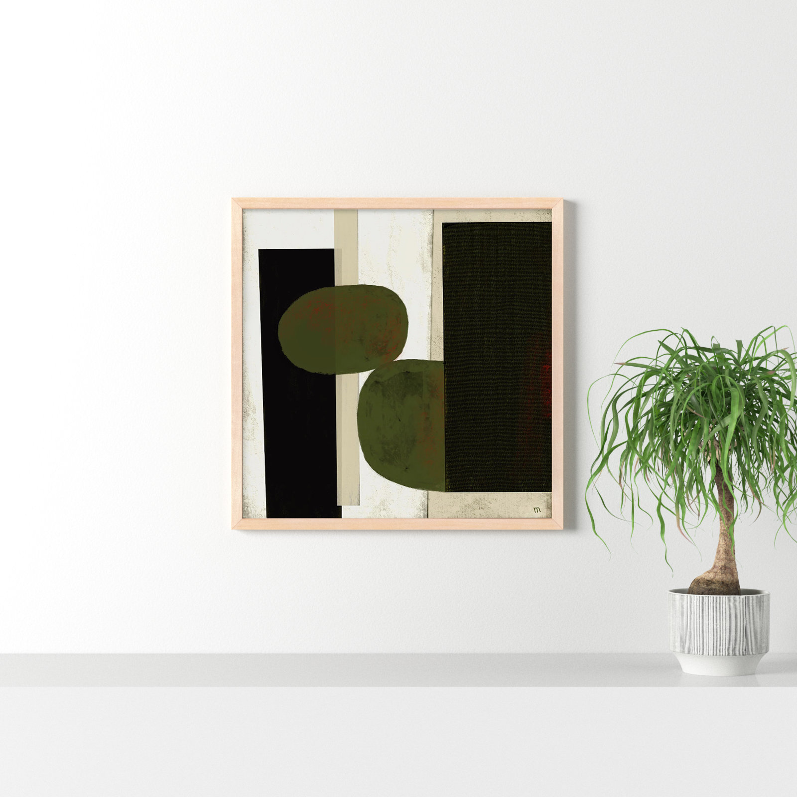 Collage 1 by StudioM, Maple Framed Paper, 30" H x 30" W x 1.25" D