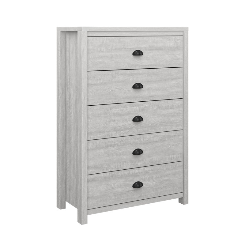 Isenbert Crissman 5 Drawer Dresser, Gray