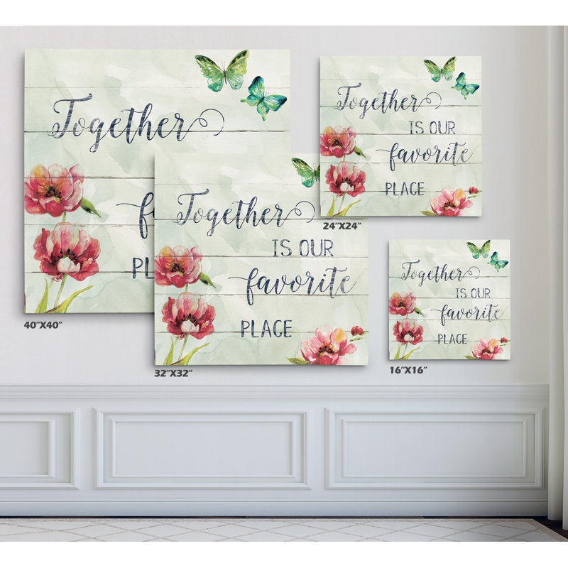 «Favorite Place», art textuel, Toile tendue, H 16 po x l 16 po x P 1,5 po