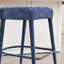 Tabouret de bar rembourré sans dossier en tissu - siège rembourré confortable avec pieds et repose-pieds robustes, siège peu encombrant pour îlot de cuisine, comptoir de salle à manger et pub, 2 ensembles-1863056330