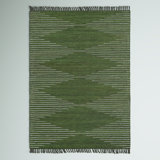 Tapis vert en coton tissé à plat à la main Justice