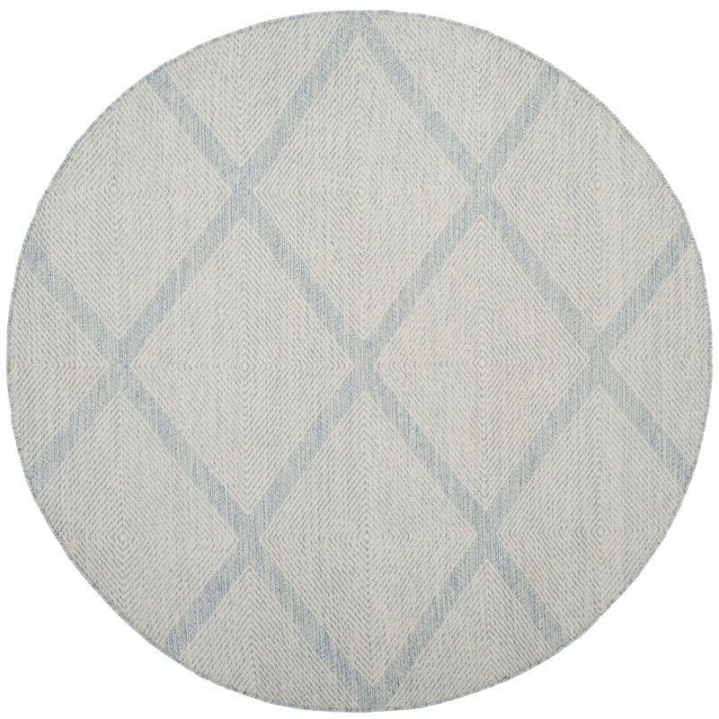 Bester Hand Woven Cotton Geometric Rug, Round 8'