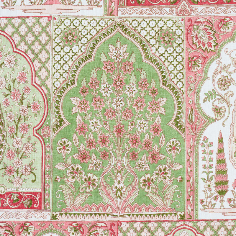 Barra Palace Fabric, Pink/Green