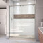 DreamLine Encore P 30 po x l 60 po x H 78 3/4 po Porte de douche semi-encadrée en bronze huilé avec base de douche à drain à droite blanc-29346422-29346427-132254060
