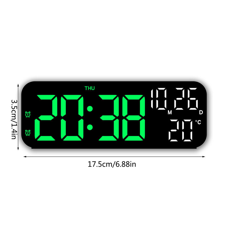 a  Clock Electronic Clock Multi-functional LED Alarm Clock Temperature Jump Seconds Display Countdown Bedside Clock, C