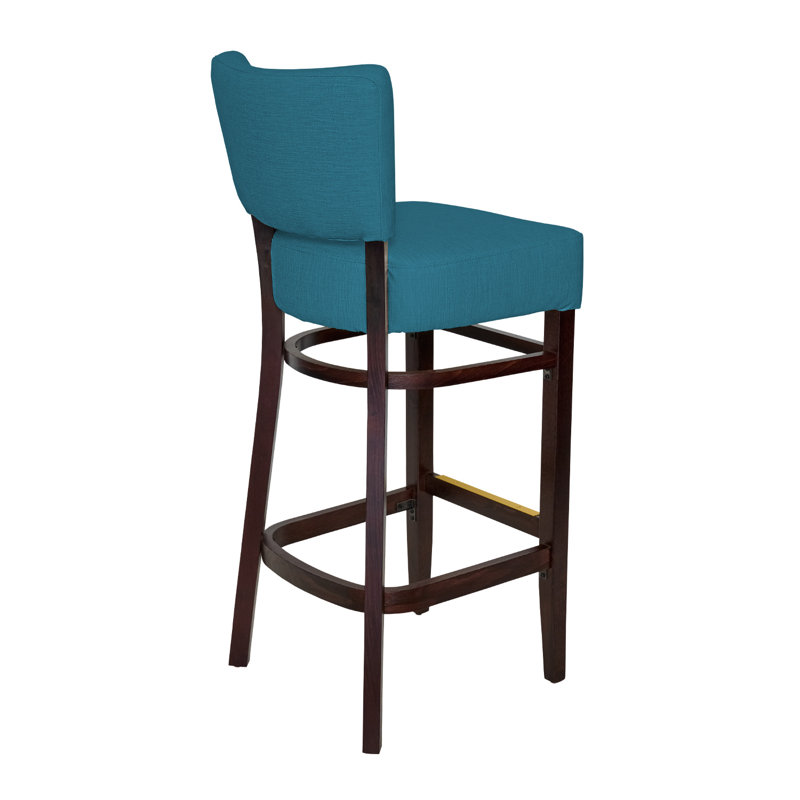 Tabouret de bar Madison, Bois brun foncé, Sarcelle