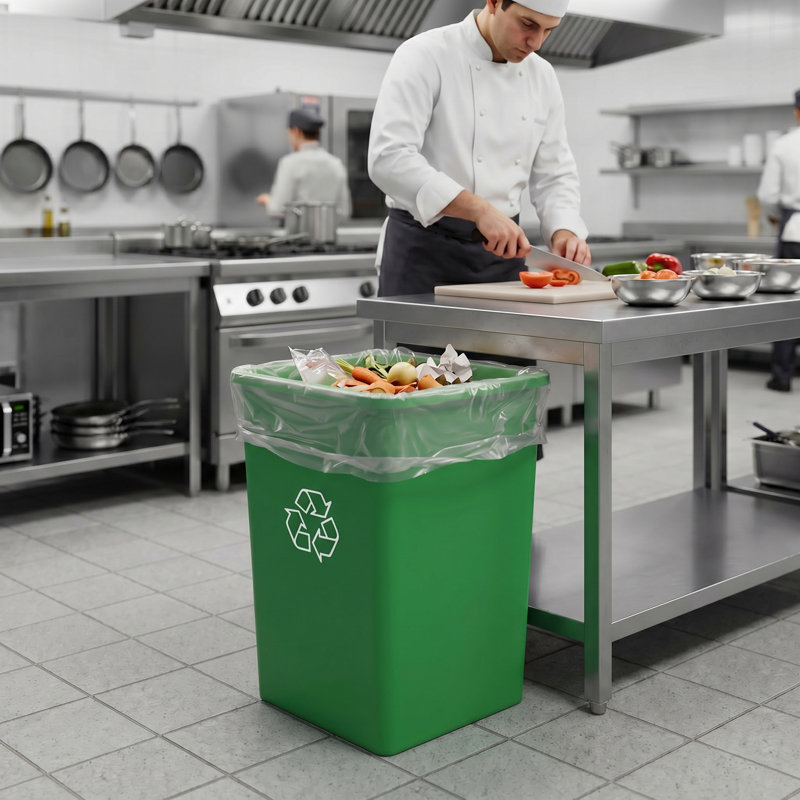 Bac de recyclage en plastique vert 35 gallons avec base renforcée, Vert