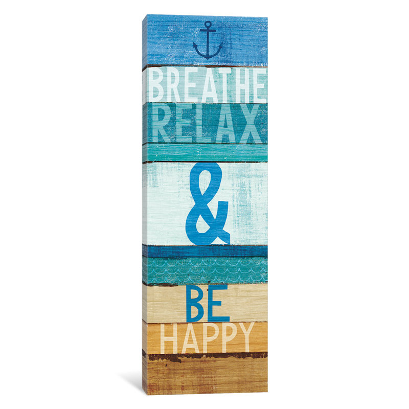 «Beachscape Inspiration I», art textuel sur toile, H 72 po x l 24 po x P 1,5 po, Toile tendue