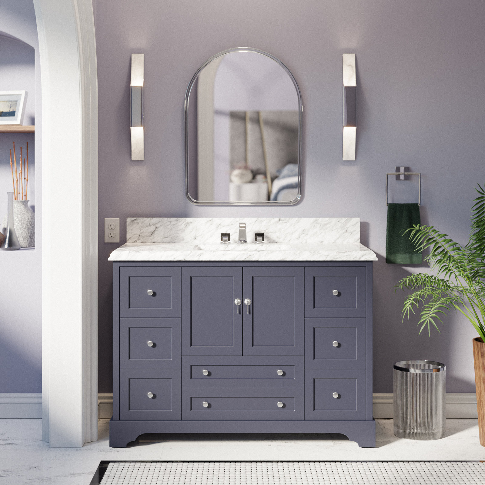 Tilford 48'' Single Bathroom Vanity, Marine Gray