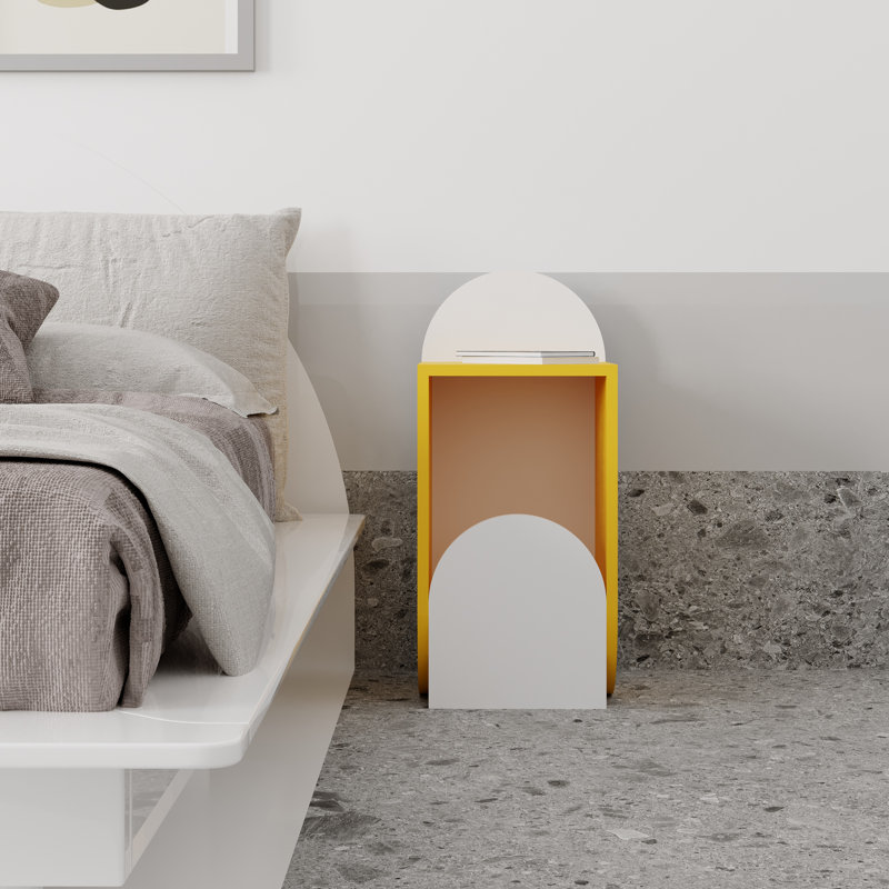 Chaniyah 12.6'' W Nightstand, White/Yellow