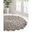Tapis gris ovale en jute tissé à la machine-1127891668