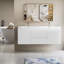 Meuble-lavabo mural peu encombrant avec lavabos doubles pour salles de bain modernes