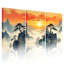 Tableau sur toile tendue représentant un paysage de montagne au coucher du soleil (lot de 3)-118681176