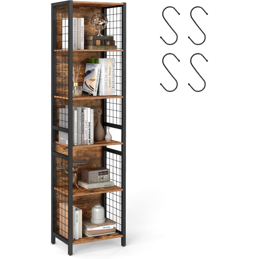 175.6cm H x 40cm W Metal Bookcase