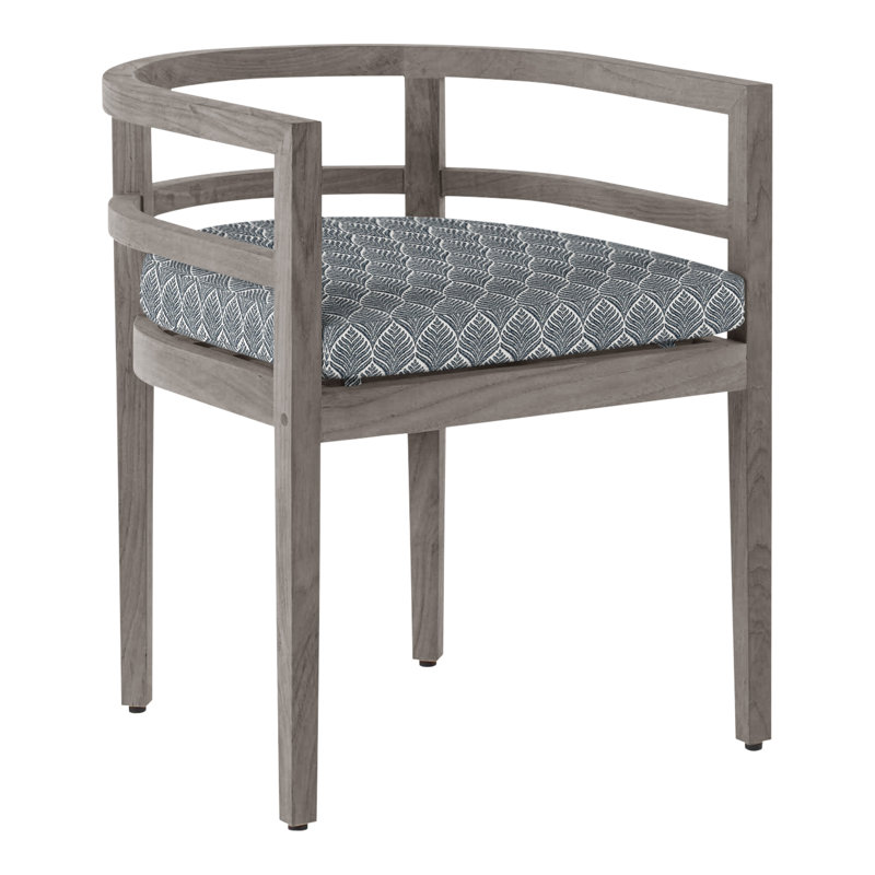 Chaise avec accoudoirs d'extérieur en teck Santa Barbara, Pas de soudure, Perigold ‑ indigo Linnaeus, Teck huître