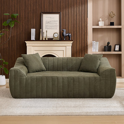 Causeuse moderne moderne, canapé spacieux, 2 coussins décoratifs, meubles de canapé pour salons, appartements, espaces