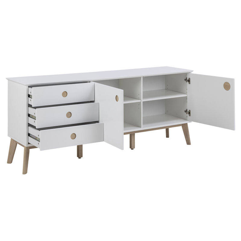 Powell Sideboard, White/Beige