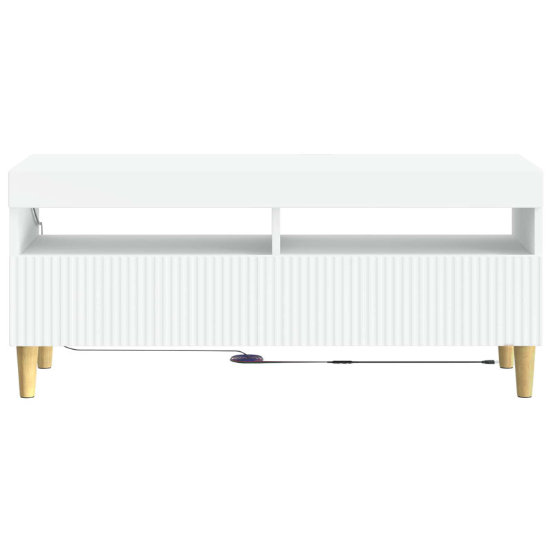 TV Stand, 43cm H x 100cm W x 35cm D, White