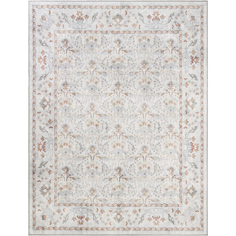 Tapis traditionnel Guljan couleur ivoire, Rectangle 7 pi 10 po x 10 pi