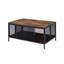 Table basse polyvalente en noir avec plateau en chêne antique et structure et table en métal, construction fonctionnelle