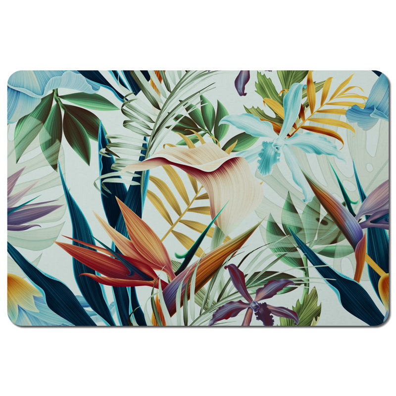 Gloucester Polyester-Coated Hardboard Floral Rectangle Placemat