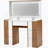 44.4" Elegant Vanity Table with Large Lighted Mirror & Power Outlet, Dressing Table with 7 Drawers & Shelves