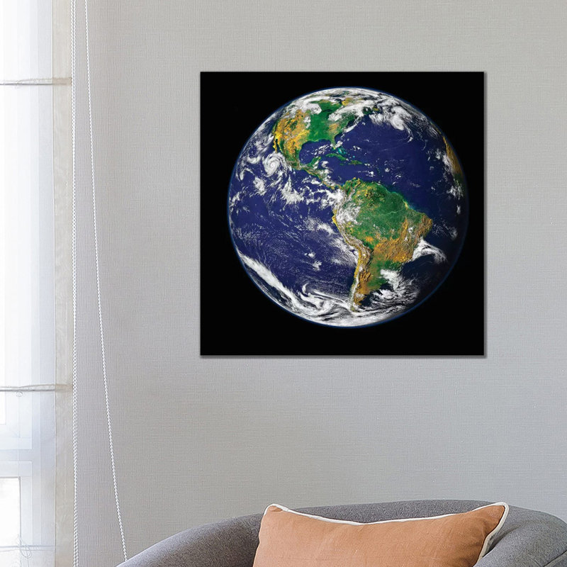 Full Earth Showing The Western Hemisphere by Stocktrek Images - Wrapped Canvas Print, 66.04 cm H x 66.04 cm W x 3.175 cm D